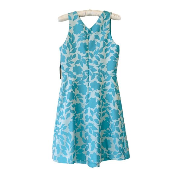 NEW Tahari ASL Dress Floral Embroidered Blue White Cocktail Women’s 2P 2 Petite - Picture 3 of 16